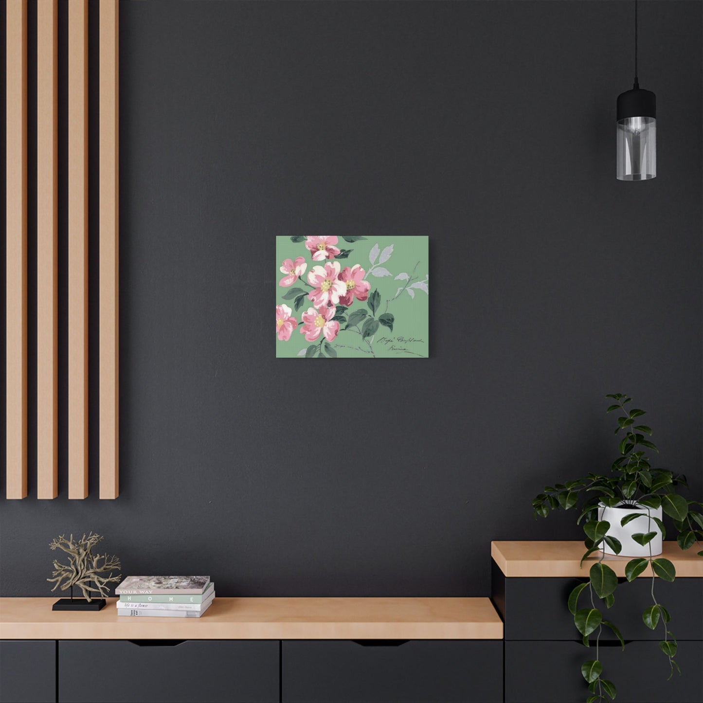 Pink Dogwood Art- Gallery Wrapped- Satin Stretched Canvas Gallery Wraps - No Frame Needed