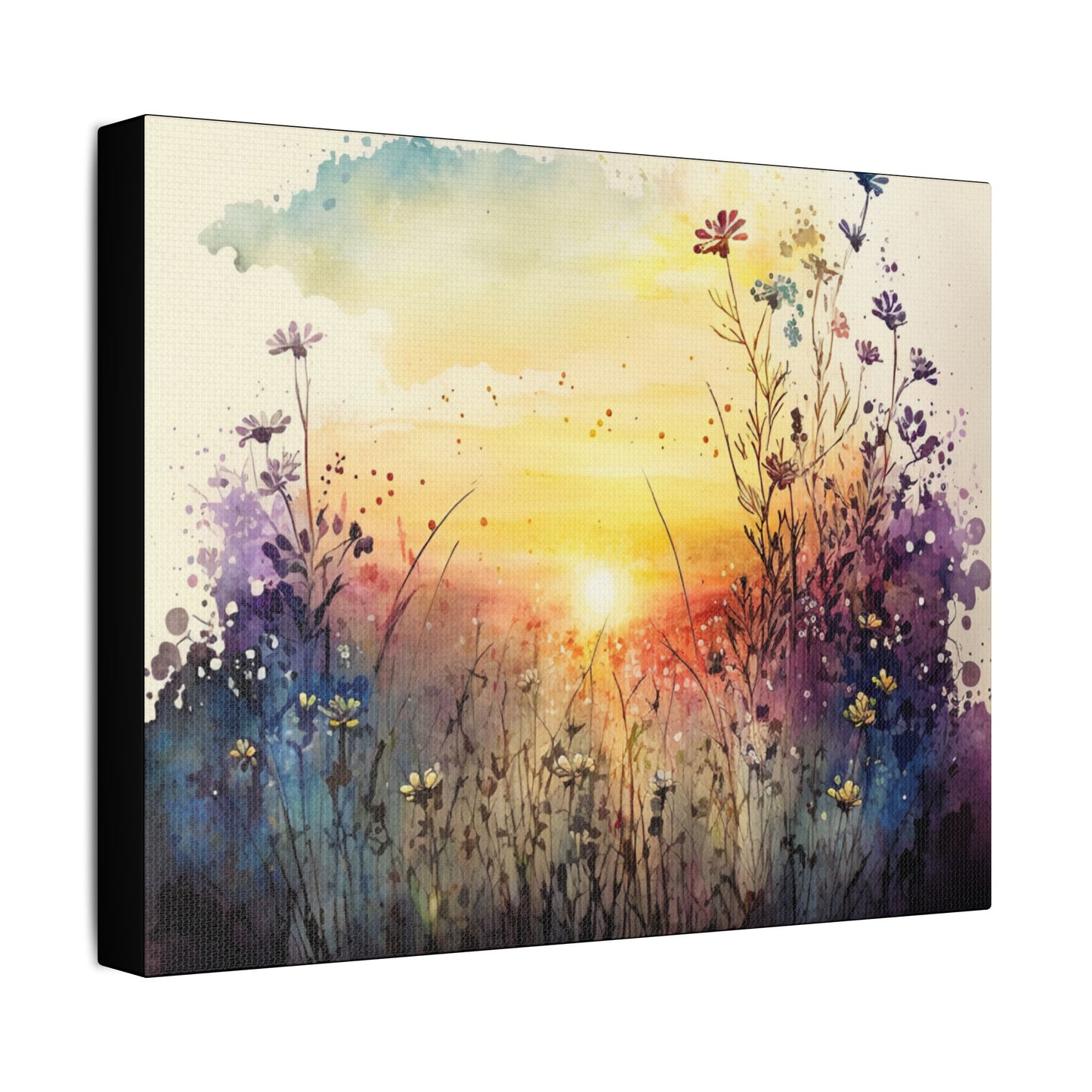 Wildflower Morning- Art- Gallery Wrapped- Satin Stretched Canvas Gallery Wraps - No Frame Needed