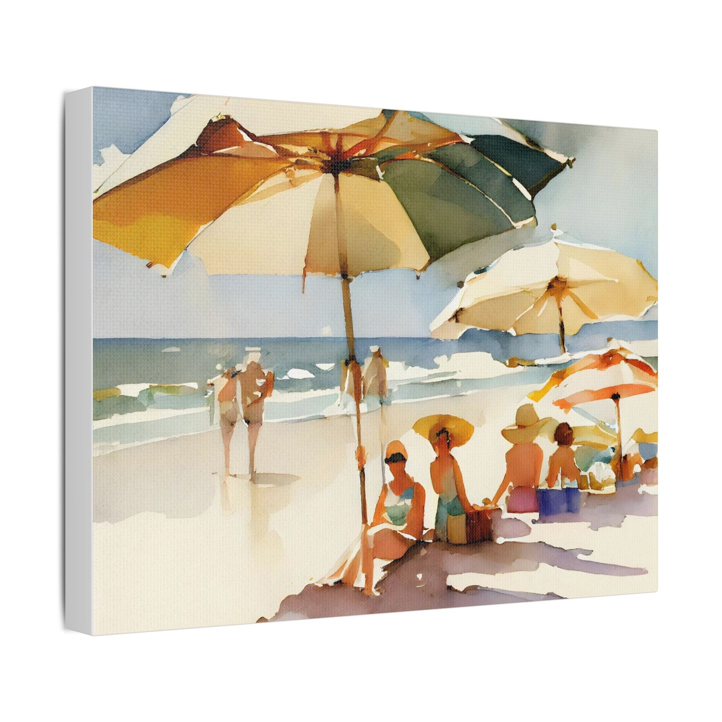 On the Beach- Art- Gallery Wrapped- Satin Stretched Canvas Gallery Wraps - No Frame Needed