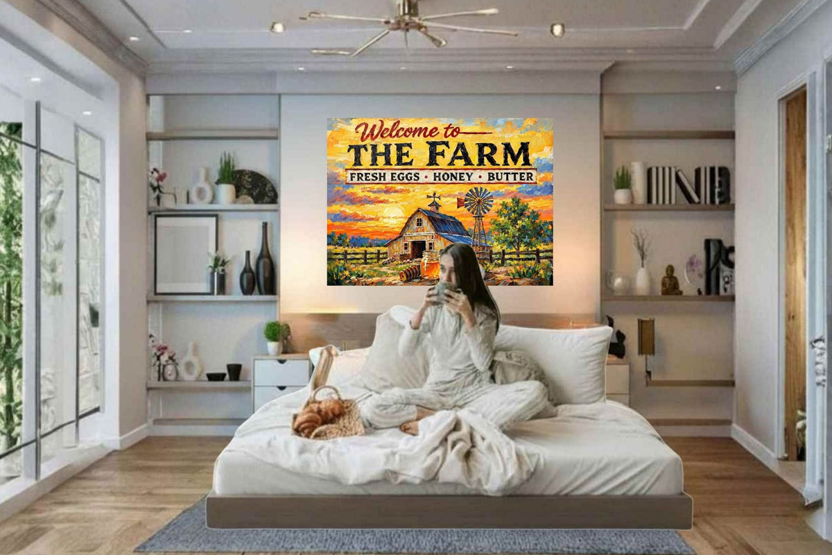 Welcome To the Farm| Modern Farm Art Sign|Prints, Canvas, Wood, or Metal Art