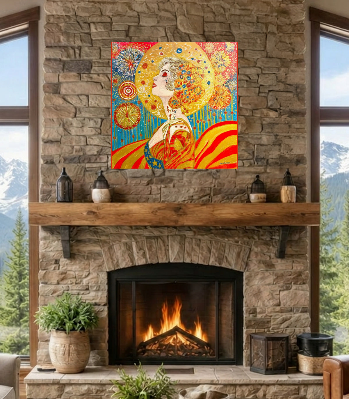 Miss Liberty | Original Teresa Johnson Patriotic Art Print | Lady Liberty Americana Wall Art | Giclée Paper • Wood • Metal • Canvas