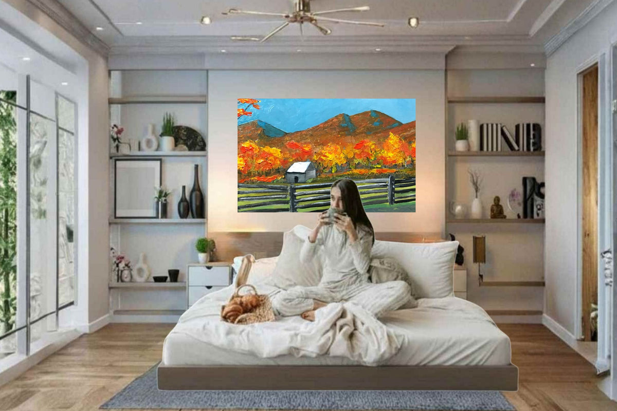 Mountain Views| Autumn Trees| Giclee Paper- Wood- Metal- Canvas