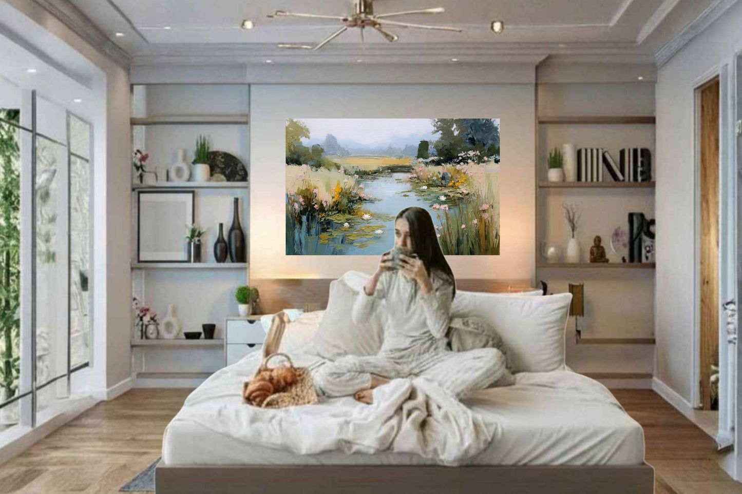 The Lily Pond| Impressionist Print| Water Garden Art| Lily Pad Pond Print| Giclee Paper- Wood- Metal- Canvas