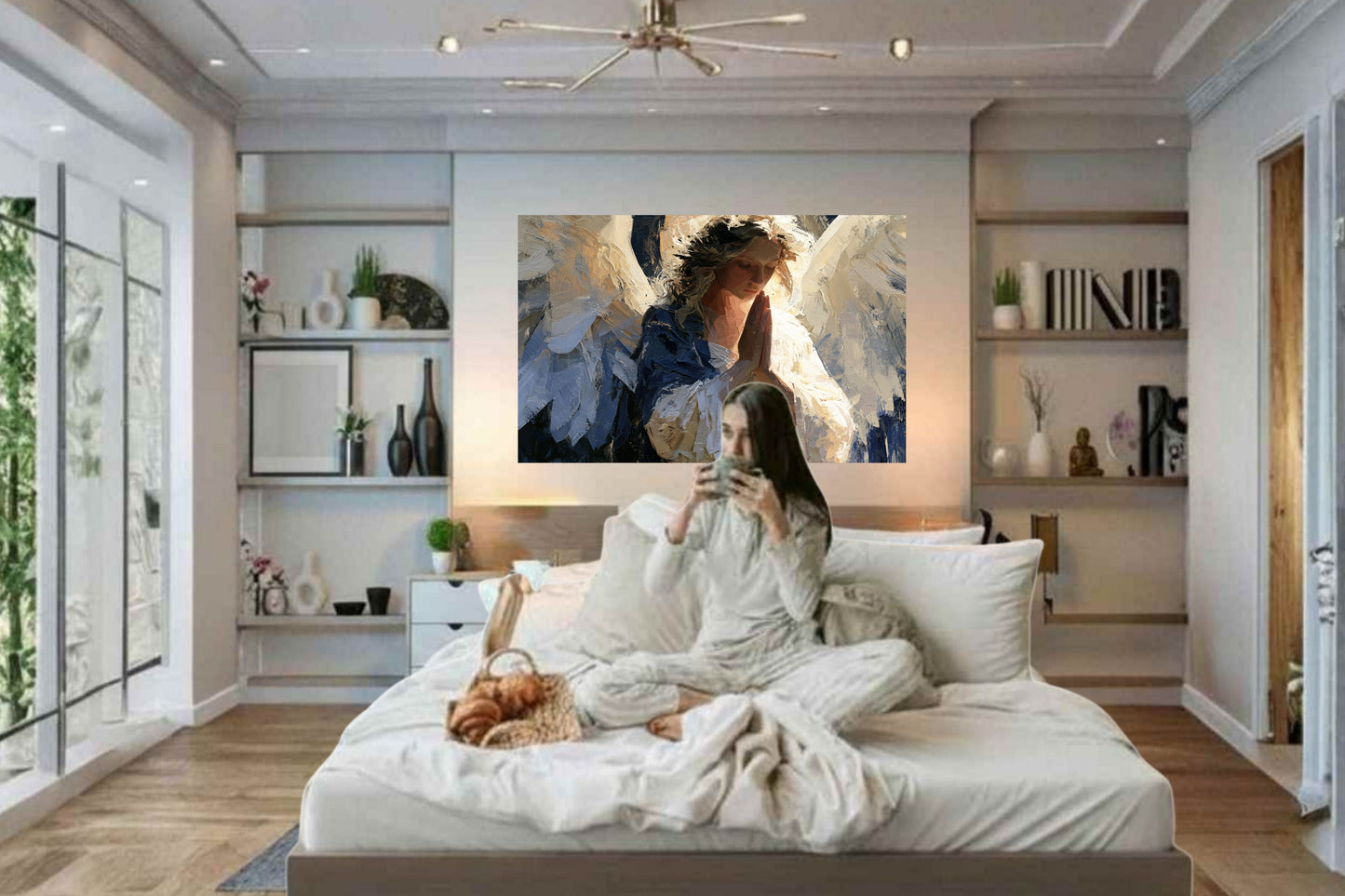 The Prayer Of An Angel | Praying Angel Art | Christian Wall Decor | Inspirational Faith Art