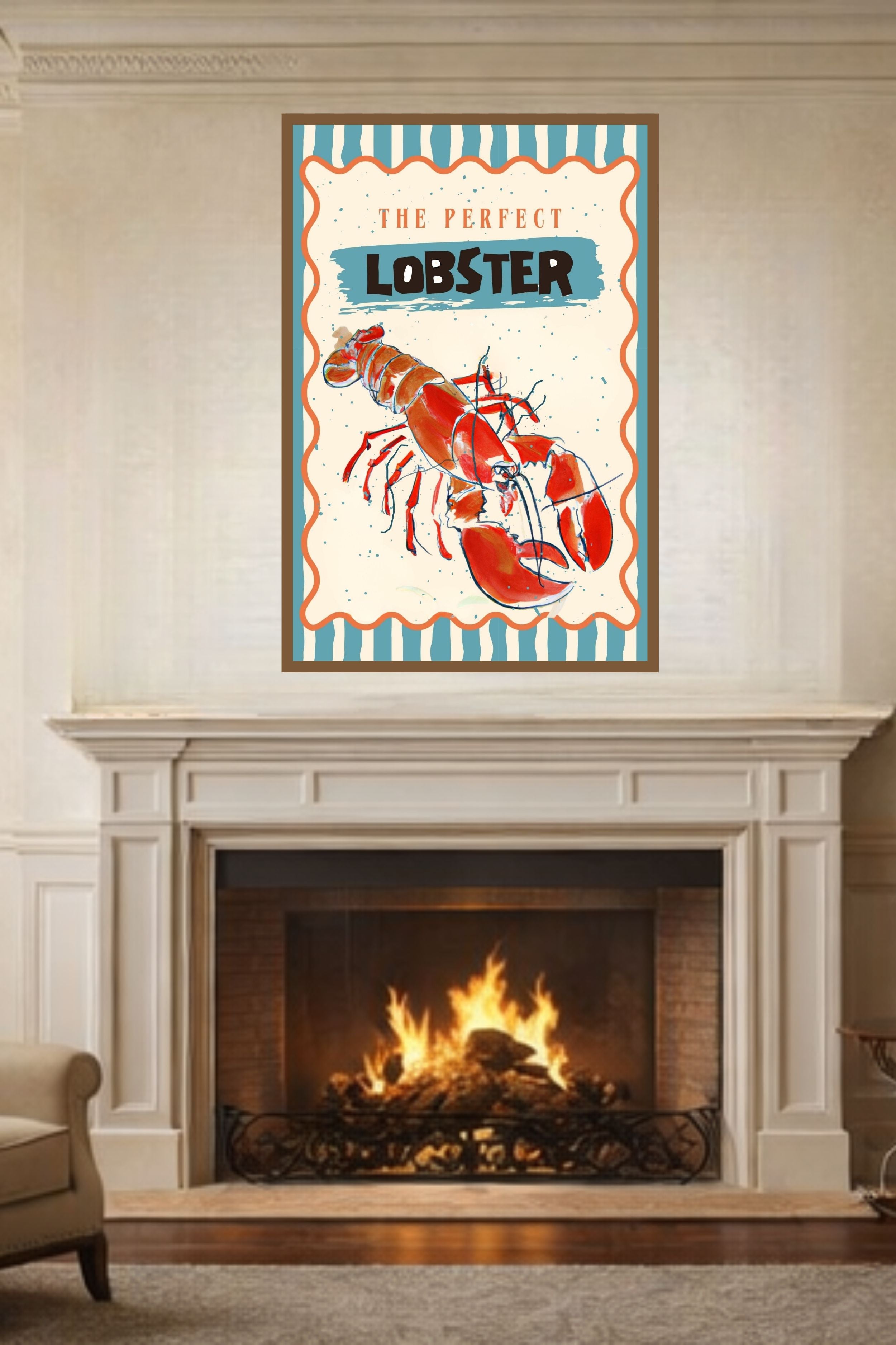 Perfect Lobster, Coastal Food, Maine, Prints, Canvas, Wood, or Metal Art