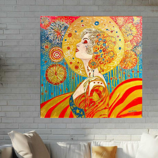 Miss Liberty| Patriotic Art| Giclee Paper- Wood- Metal- Canvas