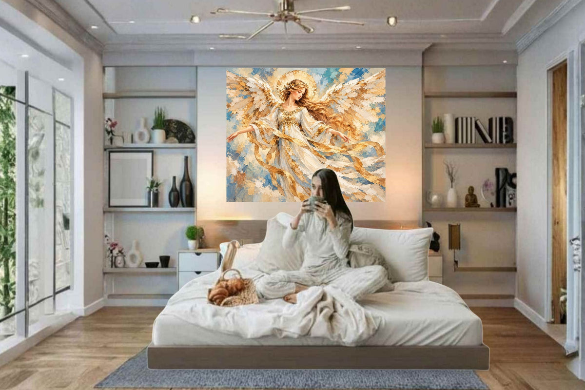 Heavens Golden Messenger | Angel Art | Prints Canvas Wood Or Metal Art