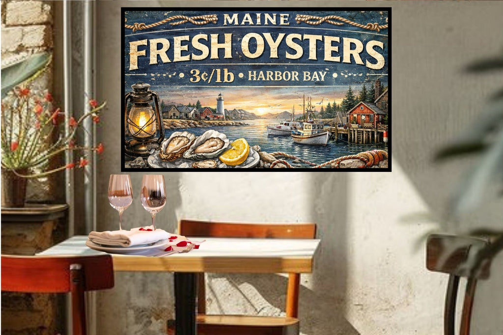 Fresh Oysters from Harbor Bay Art| Canvas Prints - Giclee on Paper - Wood And Metal Panels