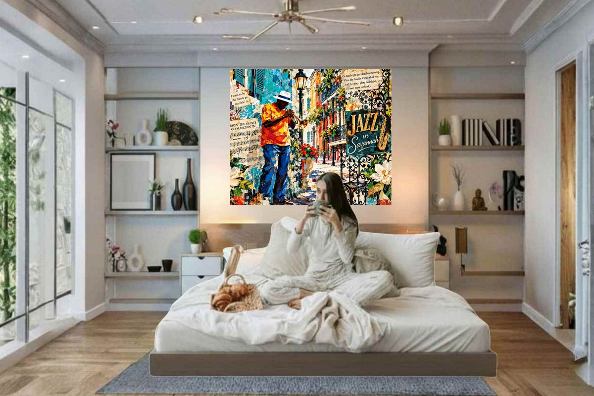 Savannah Jazz & Southern Soul | Vintage Music Collage Art | Giclée Paper • Wood • Metal • Canvas