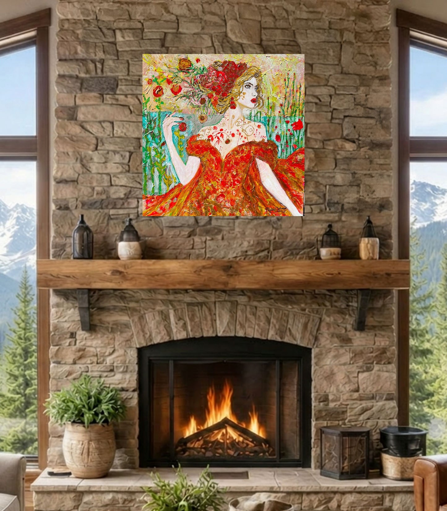 Autumn Queen. Strong Woman Art| Giclee Paper- Wood- Metal- Canvas