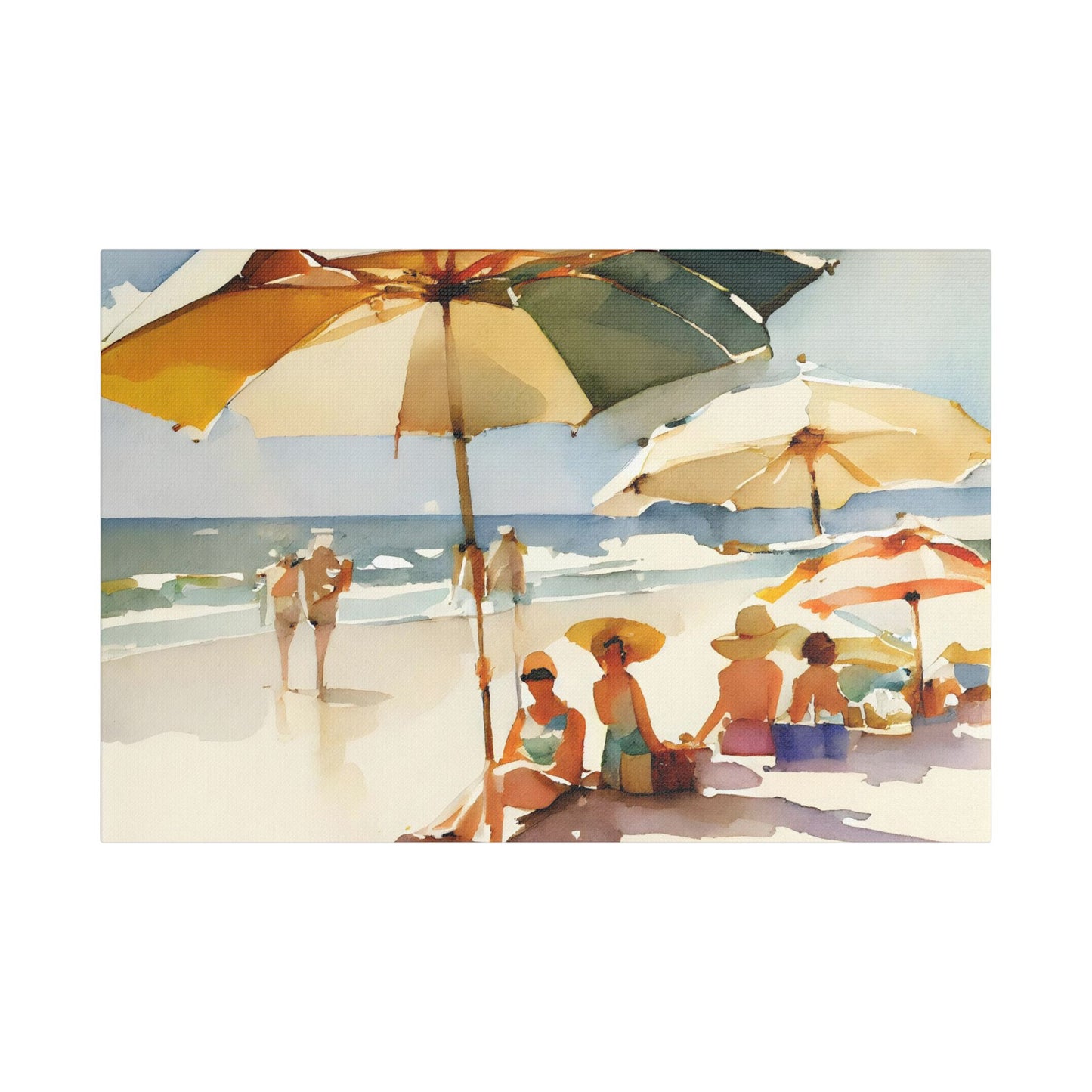 On the Beach- Art- Gallery Wrapped- Satin Stretched Canvas Gallery Wraps - No Frame Needed