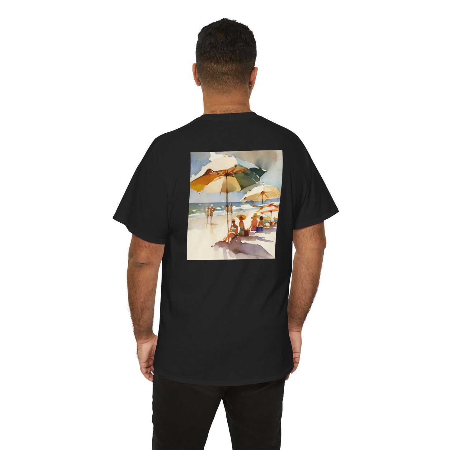 At the Beach   Amazing Unisex Heavy Cotton Short Sleeve Tee Shirts!
