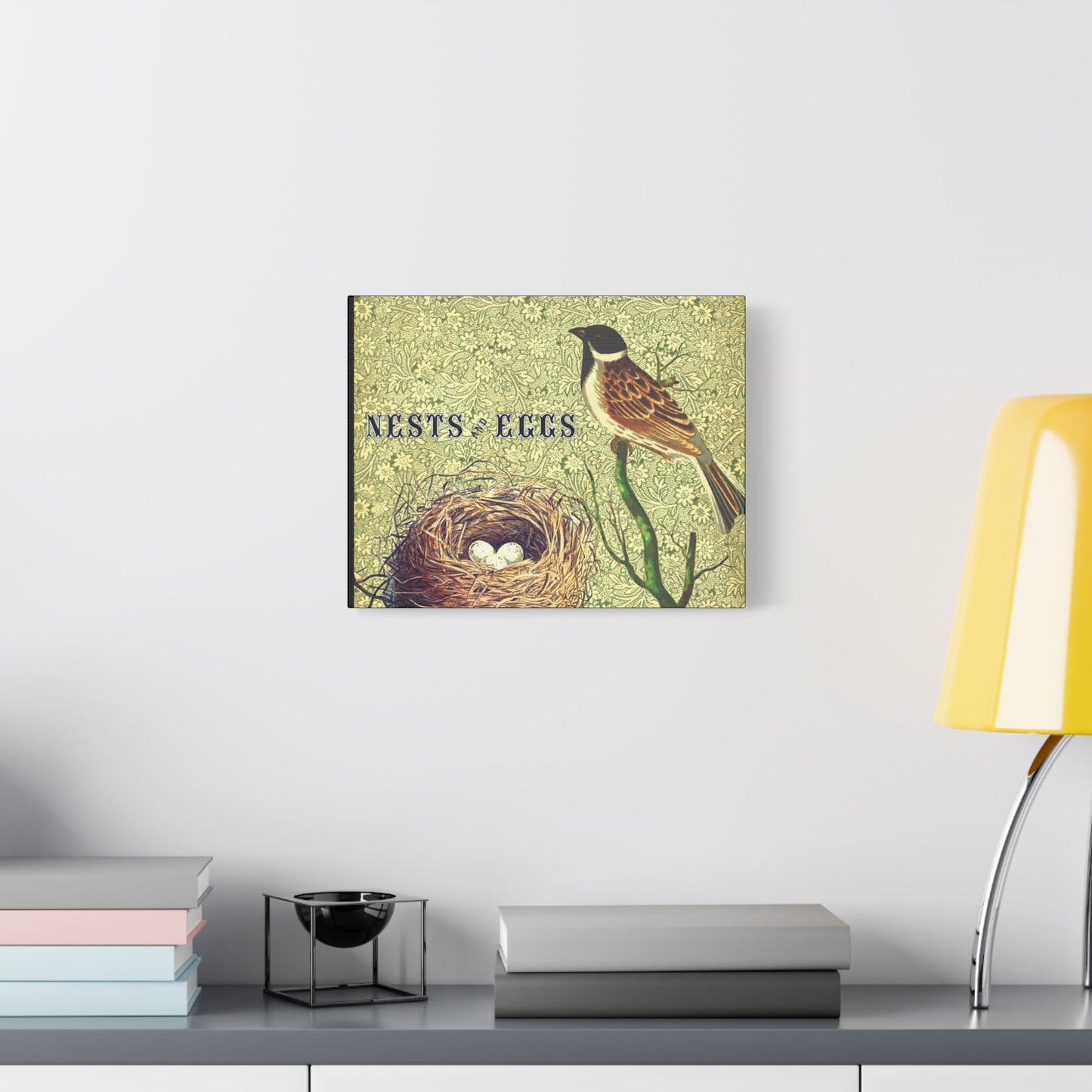 Nest and Bird Art- Gallery Wrapped- Satin Stretched Canvas Gallery Wraps - No Frame Needed