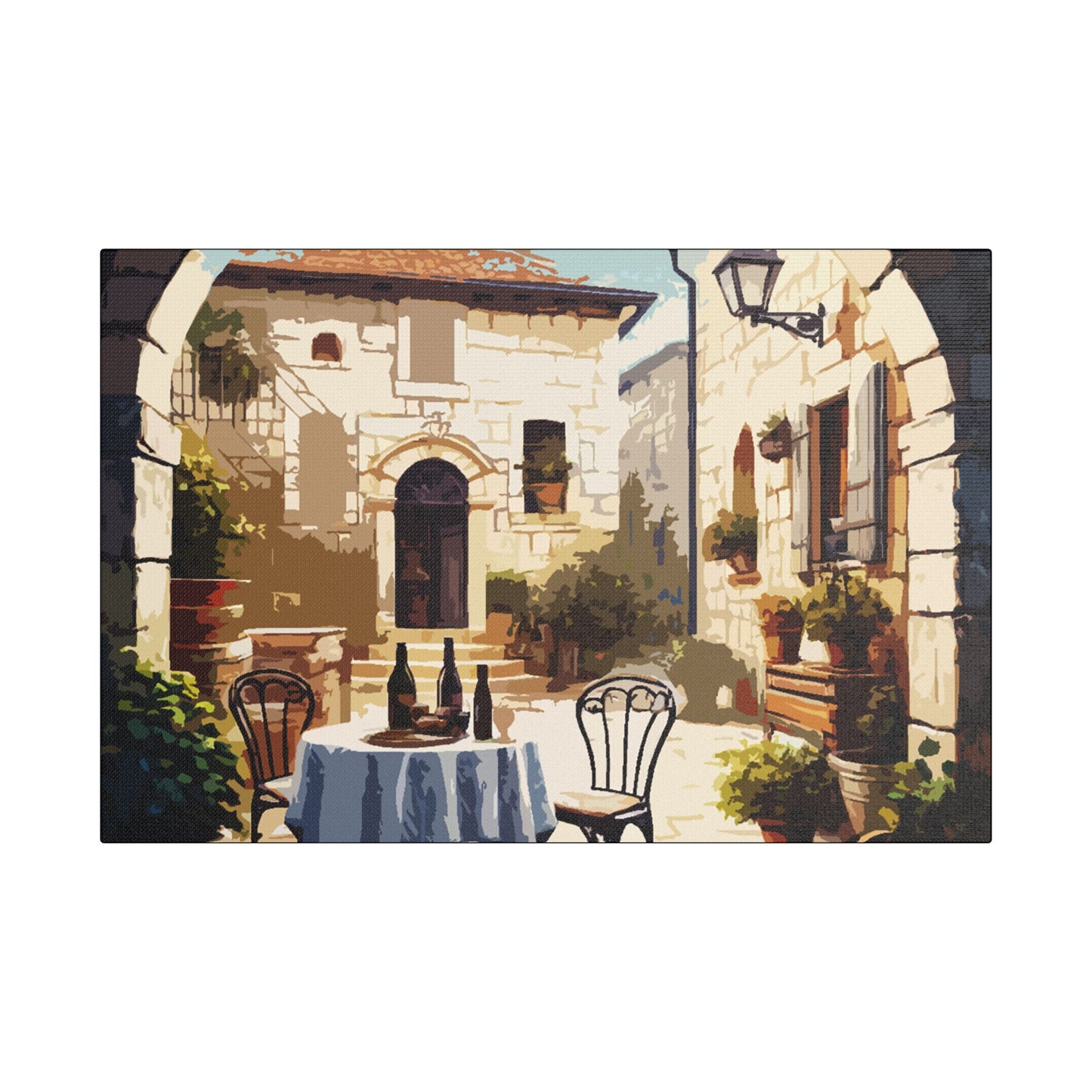 Secret Patio- Art- Gallery Wrapped- Satin Stretched Canvas Gallery Wraps - No Frame Needed