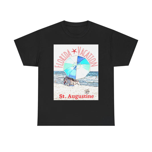 Florida Vacation St. Augustine- Amazing Unisex Heavy Cotton Tee