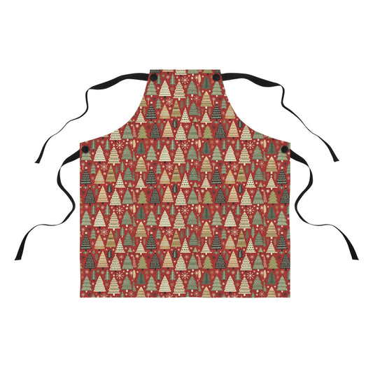 Primitive Boho-Style Christmas Trees- Apron