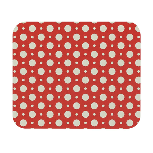 Red and White Polka Dots Mousepad