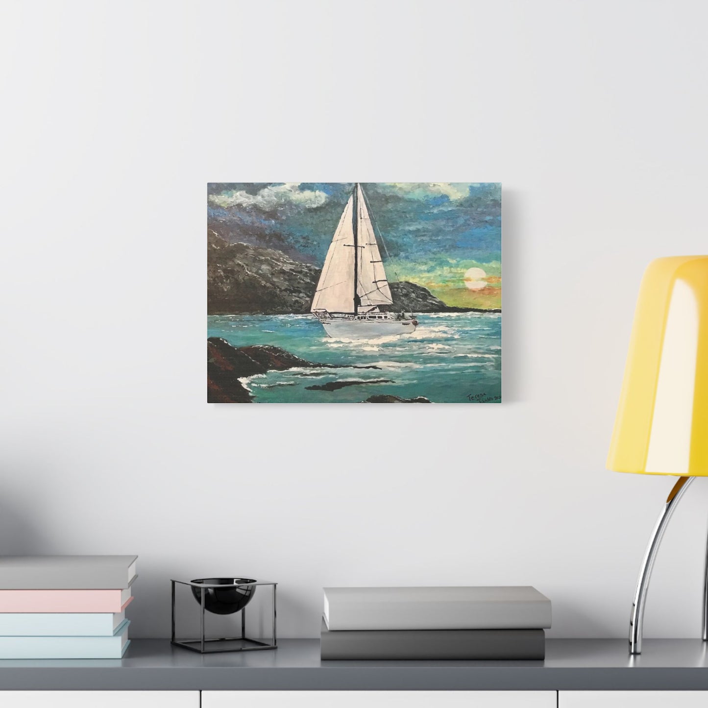 Tropical Sailing- Art- Gallery Wrapped- Satin Stretched Canvas Gallery Wraps - No Frame Needed