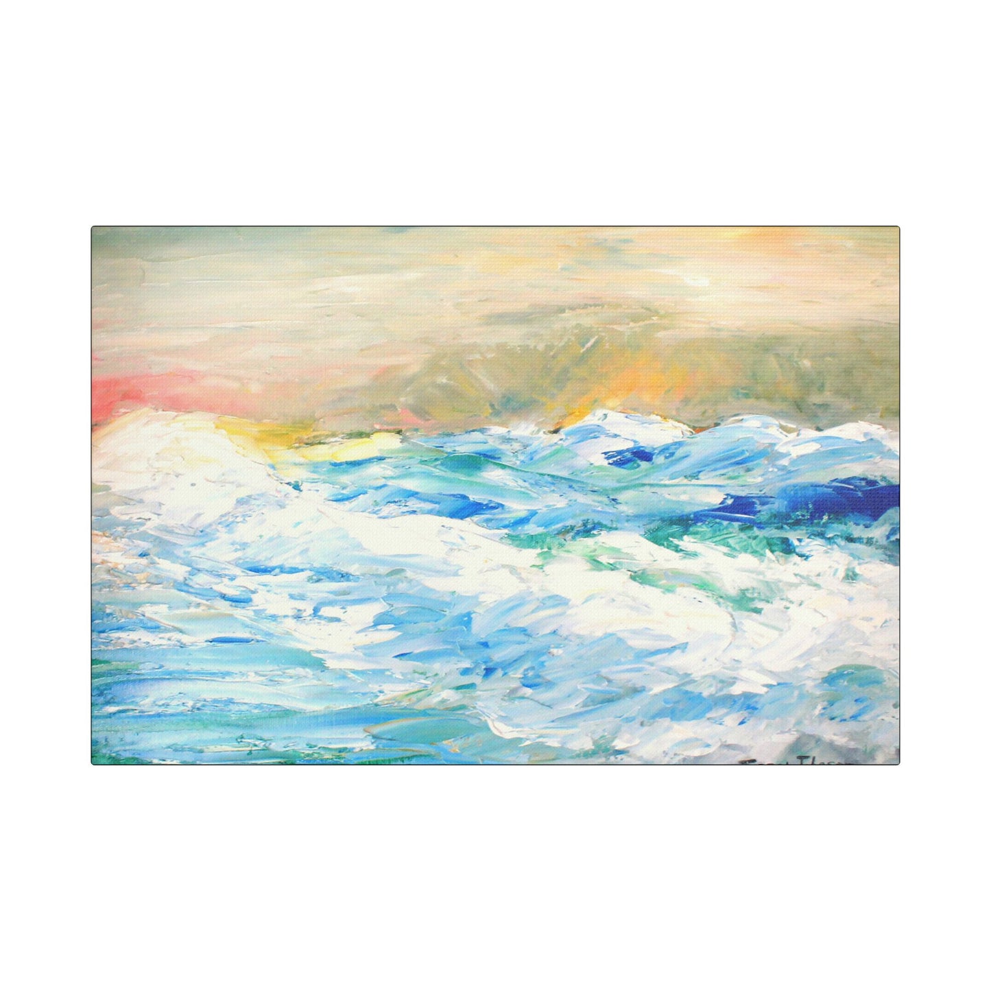 God is Stirring the Sea- Art- Gallery Wrapped- Satin Stretched Canvas Gallery Wraps - No Frame Needed