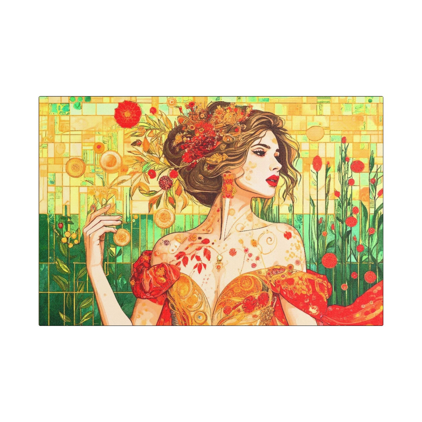 Autumn Queen  -Art- Gallery Wrapped- Satin Stretched Canvas Gallery Wraps - No Frame Needed