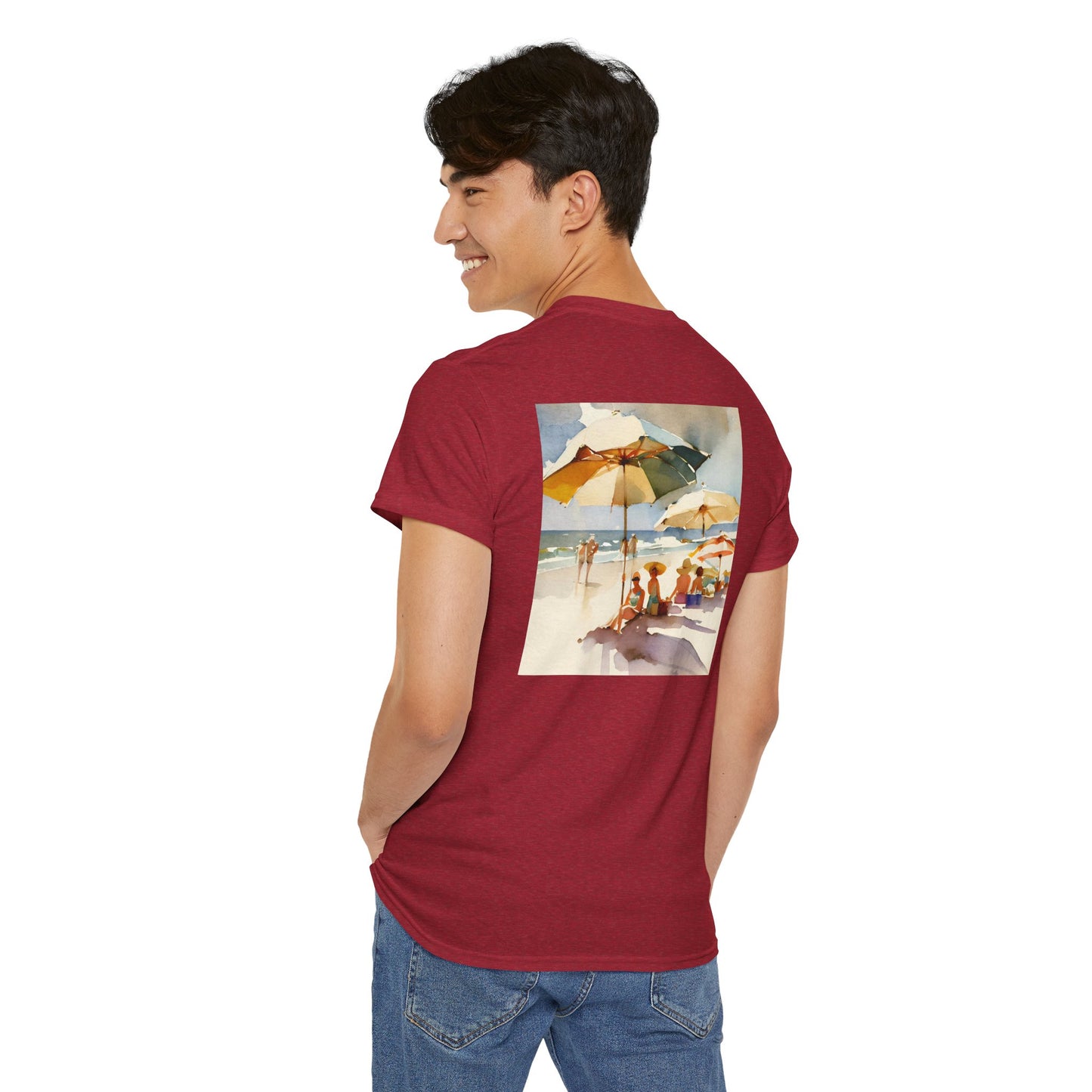 At the Beach   Amazing Unisex Heavy Cotton Short Sleeve Tee Shirts!
