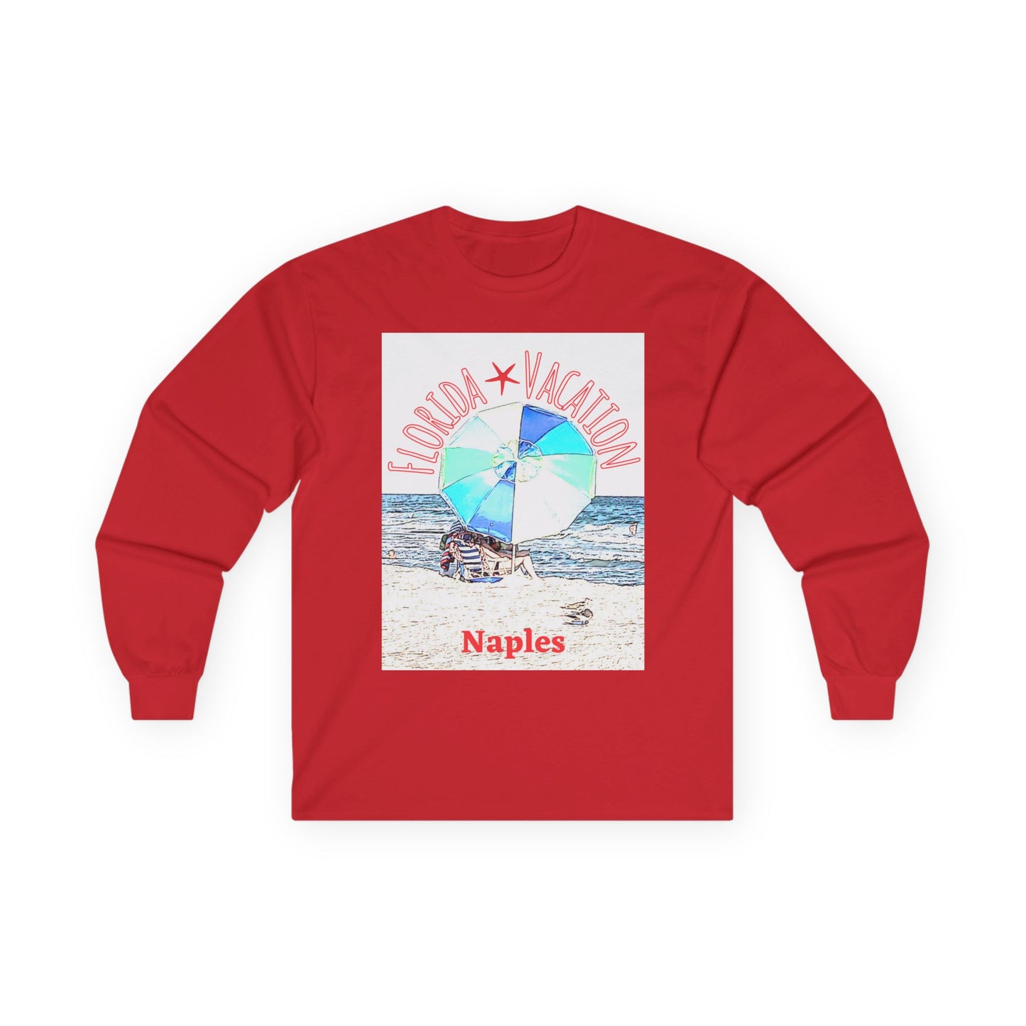 "Florida Vacation Naples" Long Sleeve Casual Unisex Tee Shirt