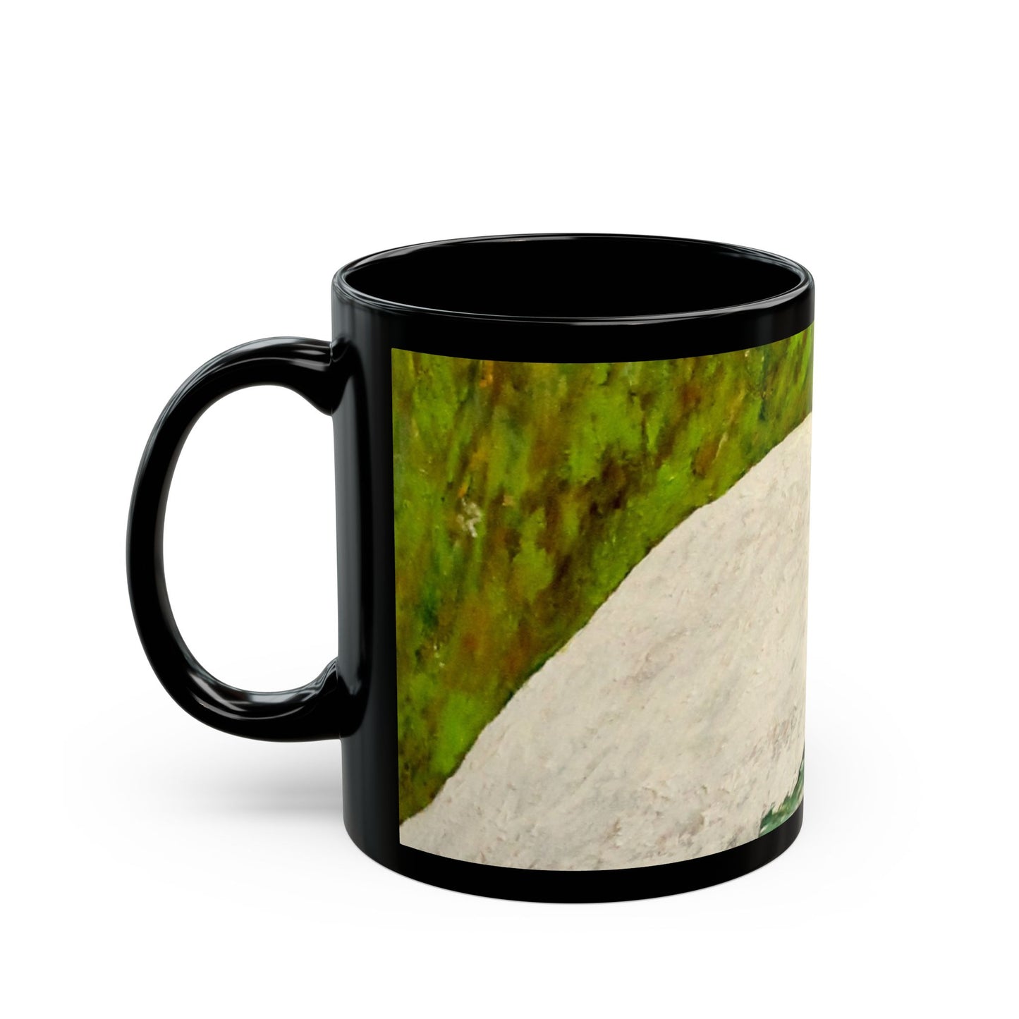 White Egret- 11 oz or 15 oz Ceramic Black Mugs