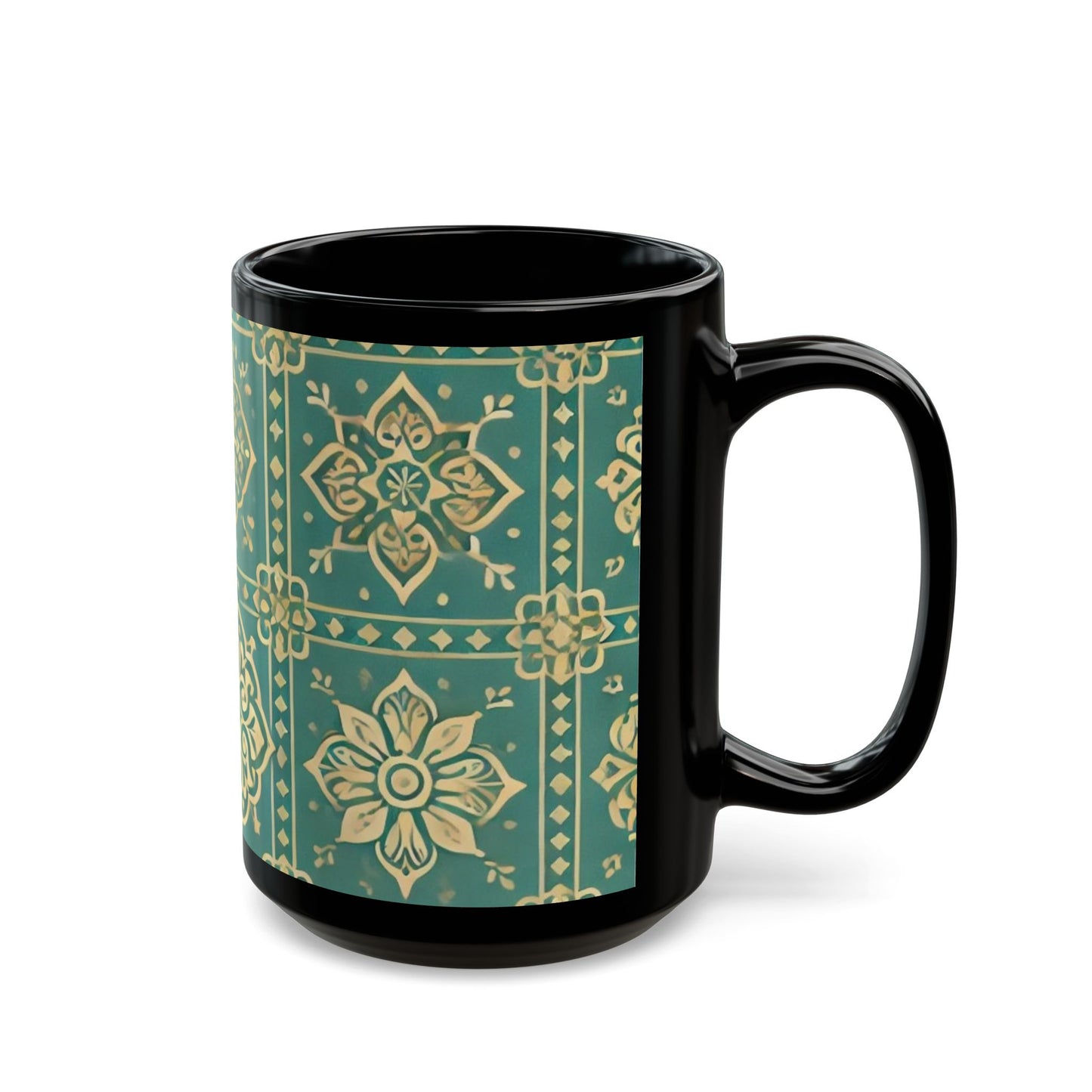 Gold Jewels - 11 oz or 15 oz Ceramic Black Mugs