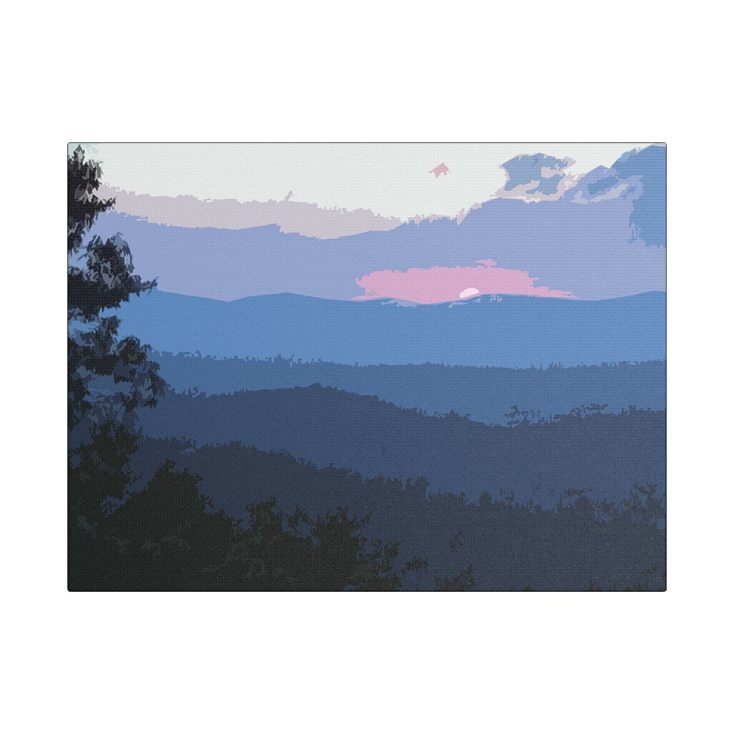 Smoky Mountain Shadows- Art- Gallery Wrapped- Satin Stretched Canvas Gallery Wraps - No Frame Needed