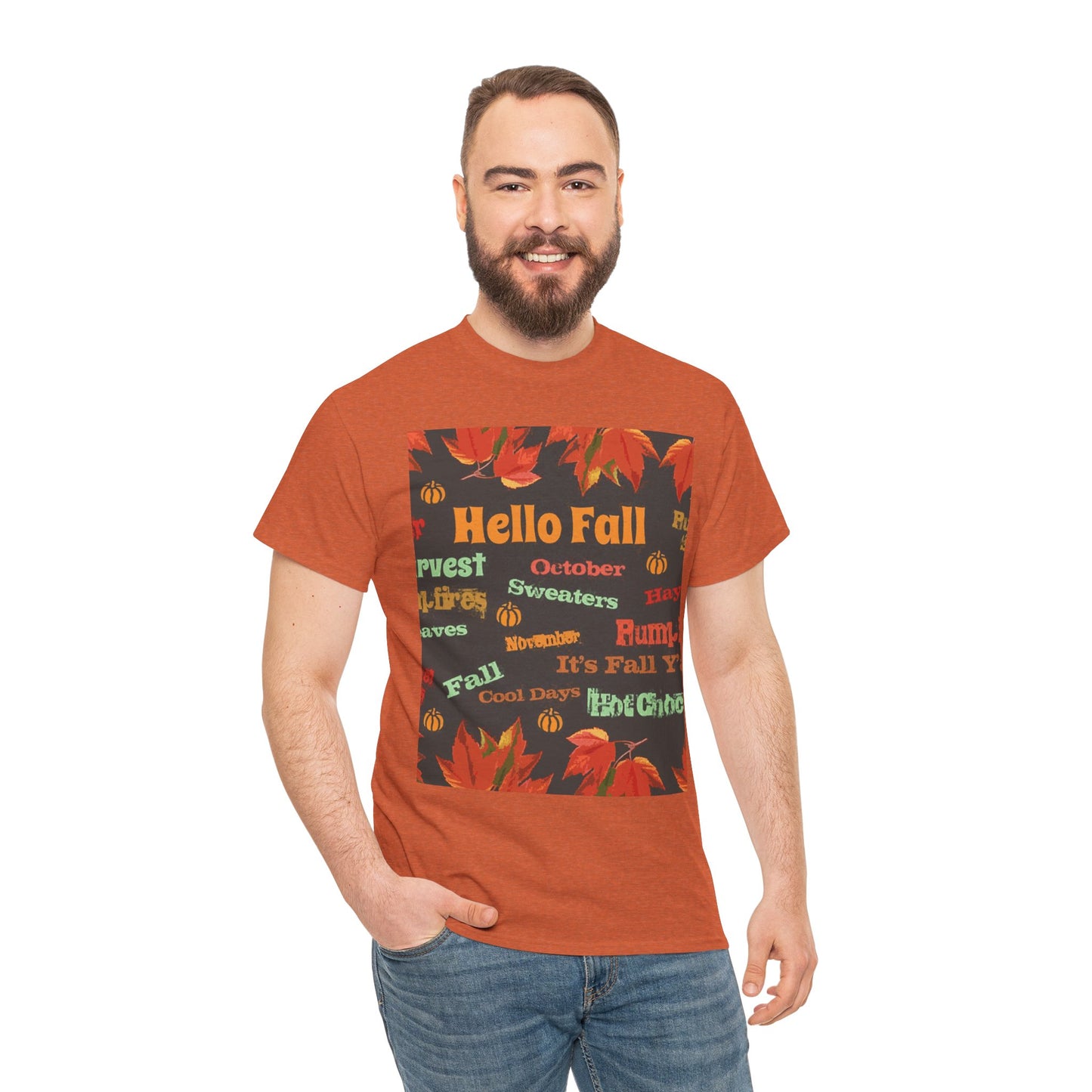 Hello Fall -Amazing Unisex Heavy Cotton Short Sleeve Tee Shirts!