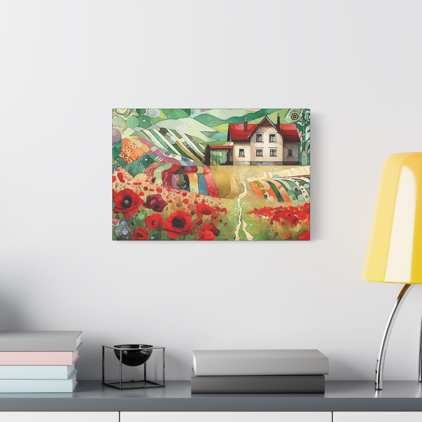 Poppy Hill House- Art- Gallery Wrapped- Satin Stretched Canvas Gallery Wraps - No Frame Needed