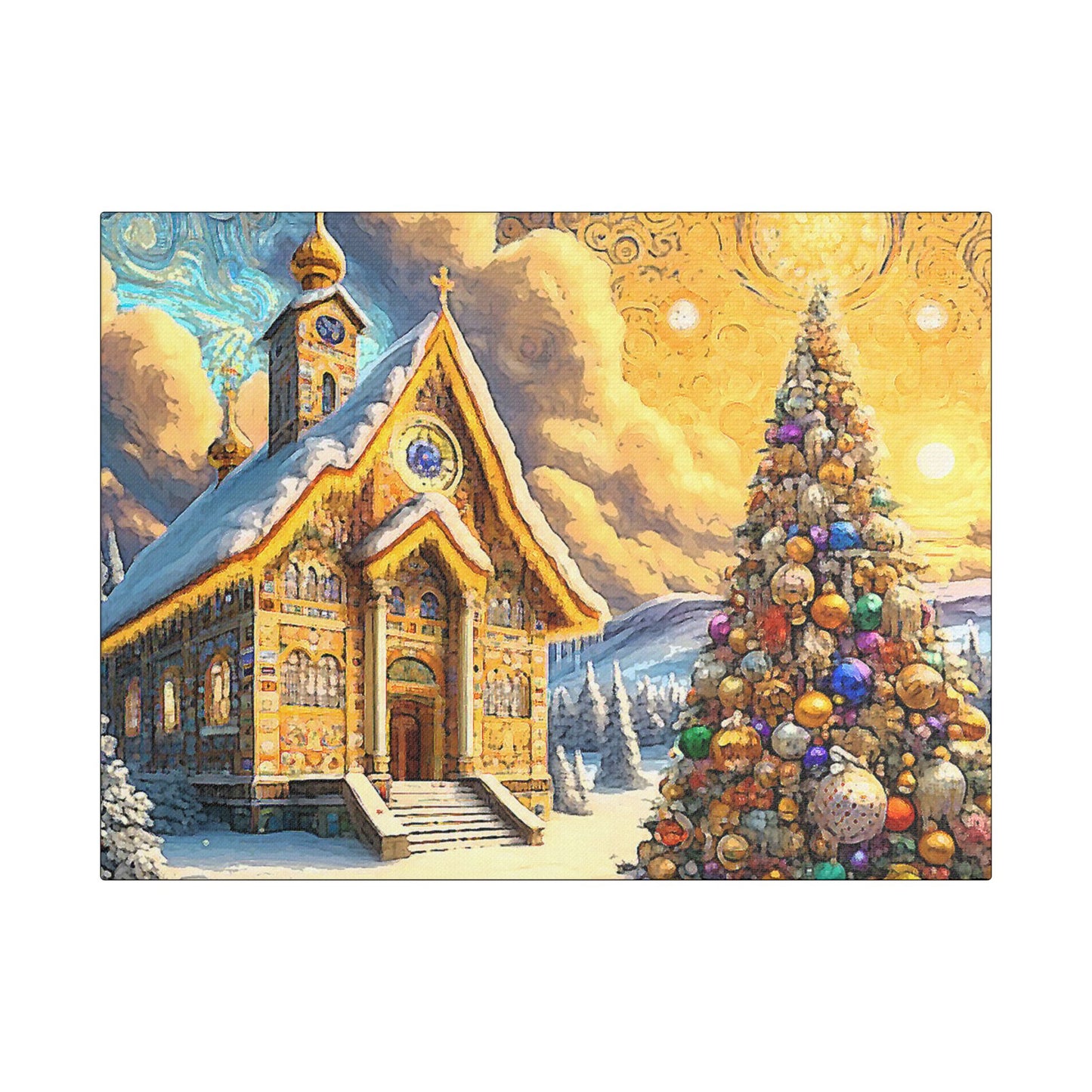 Christmas Magic- Art- Gallery Wrapped- Satin Stretched Canvas Gallery Wraps - No Frame Needed