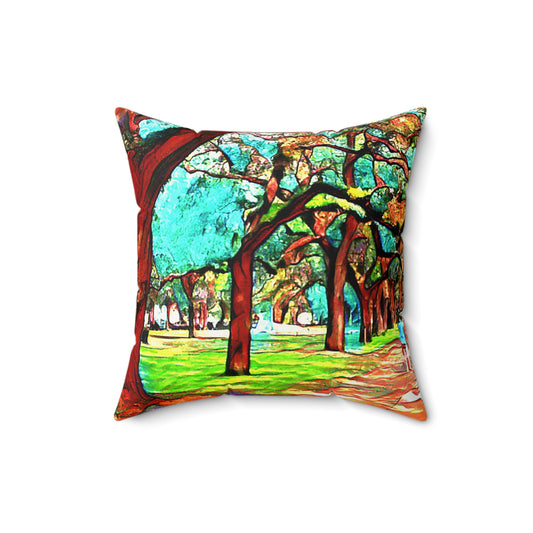 Tree Branches Faux Suede Square Pillow