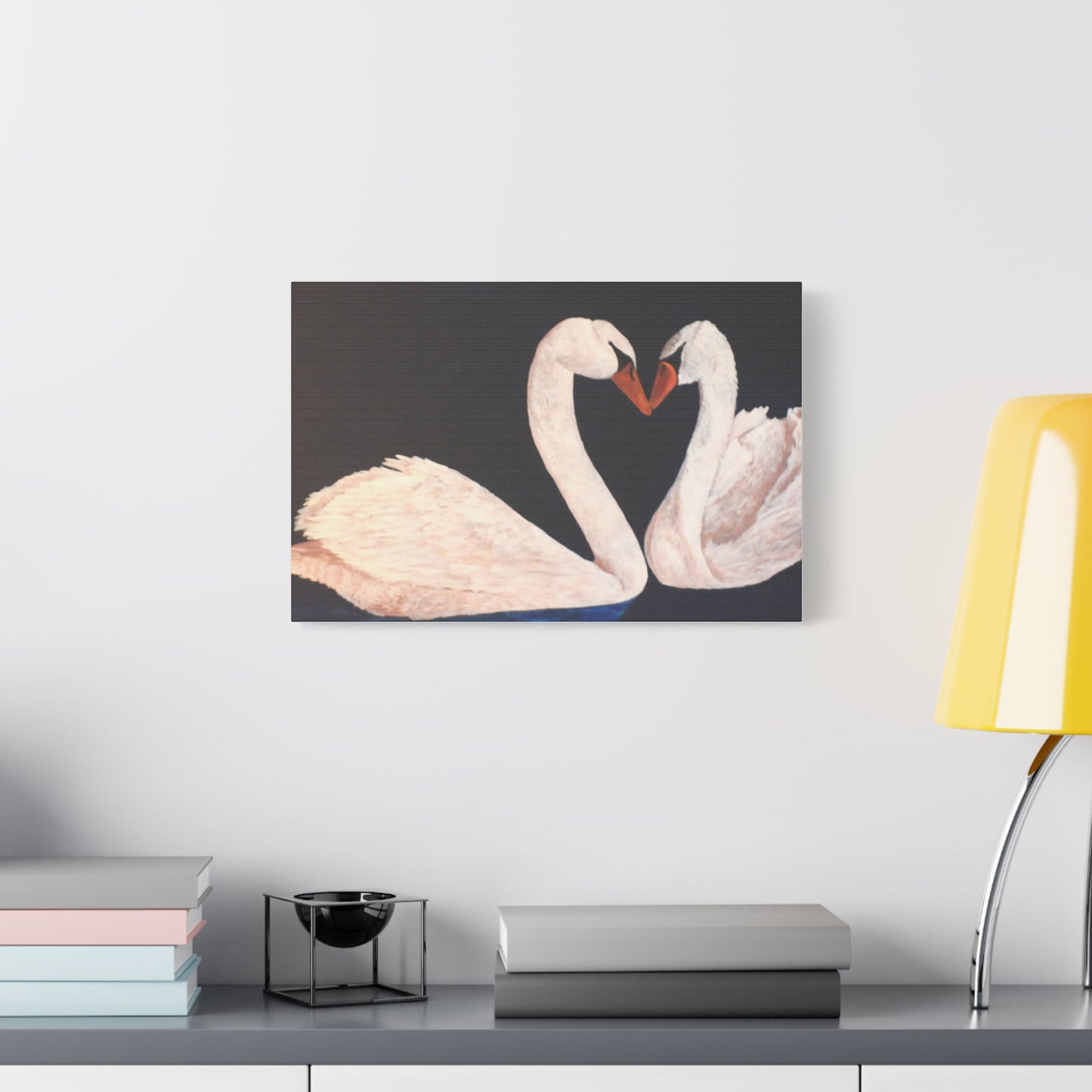 Peaceful Swans- Art- Gallery Wrapped- Satin Stretched Canvas Gallery Wraps - No Frame Needed