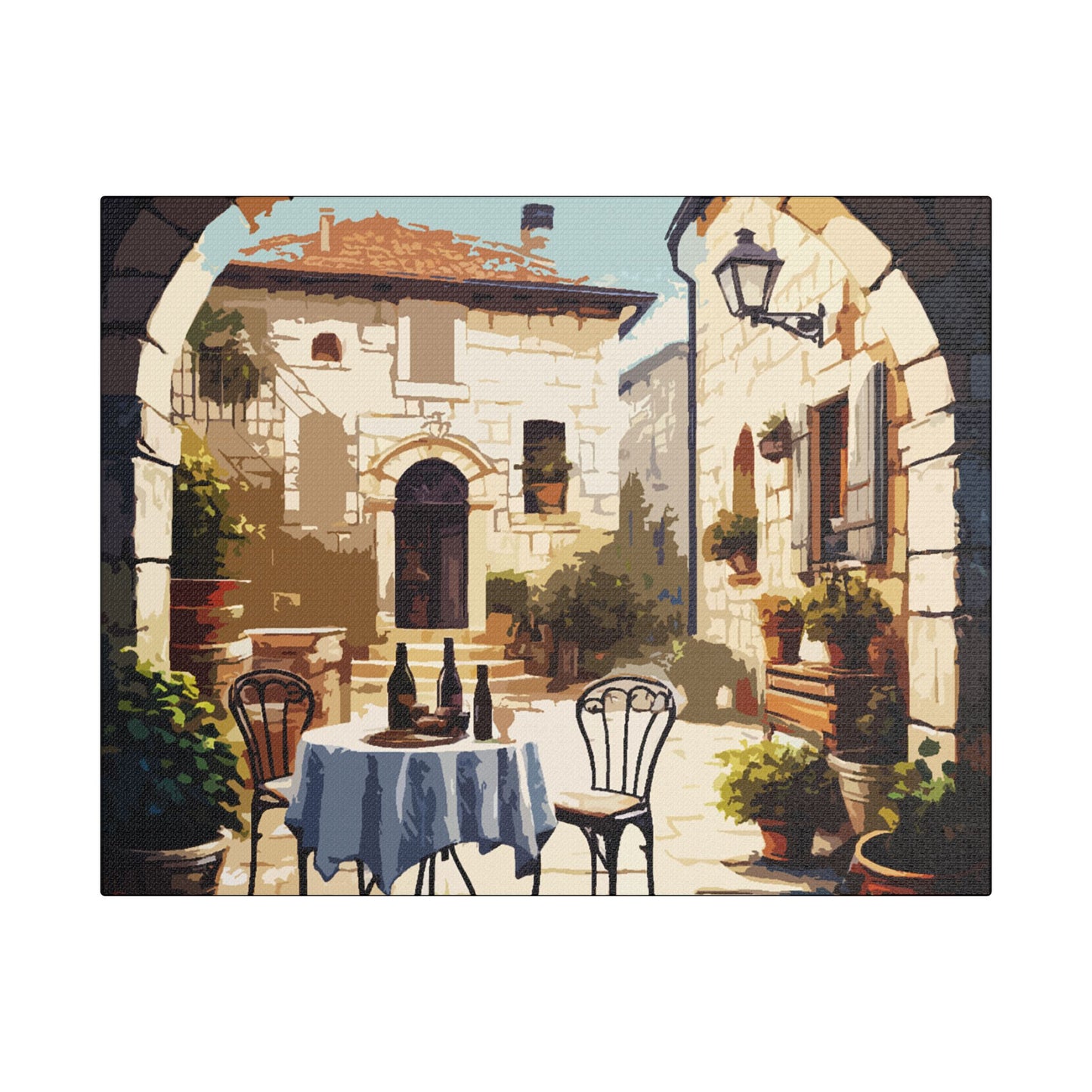 Secret Patio- Art- Gallery Wrapped- Satin Stretched Canvas Gallery Wraps - No Frame Needed