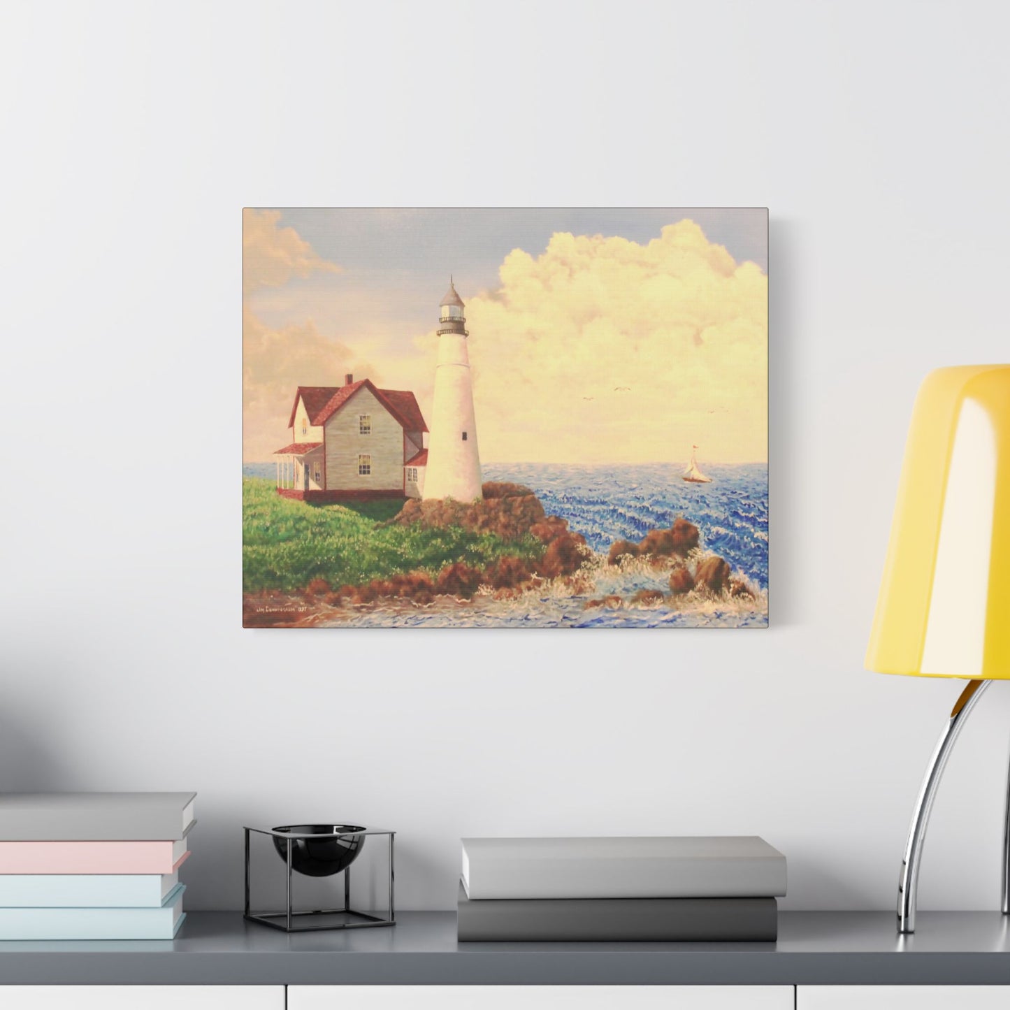 The Lighthouse- Art- Gallery Wrapped- Satin Stretched Canvas Gallery Wraps - No Frame Needed