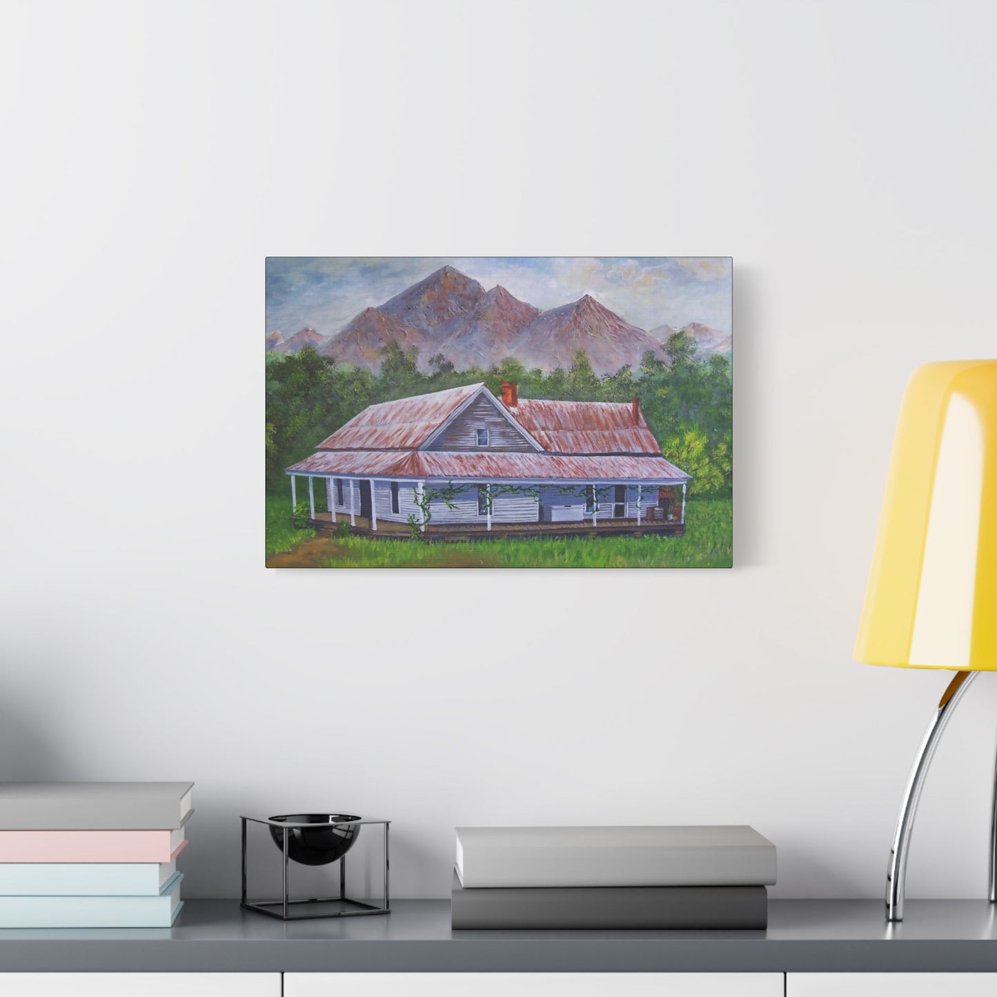 Mountain House- Art- Gallery Wrapped- Satin Stretched Canvas Gallery Wraps - No Frame Needed