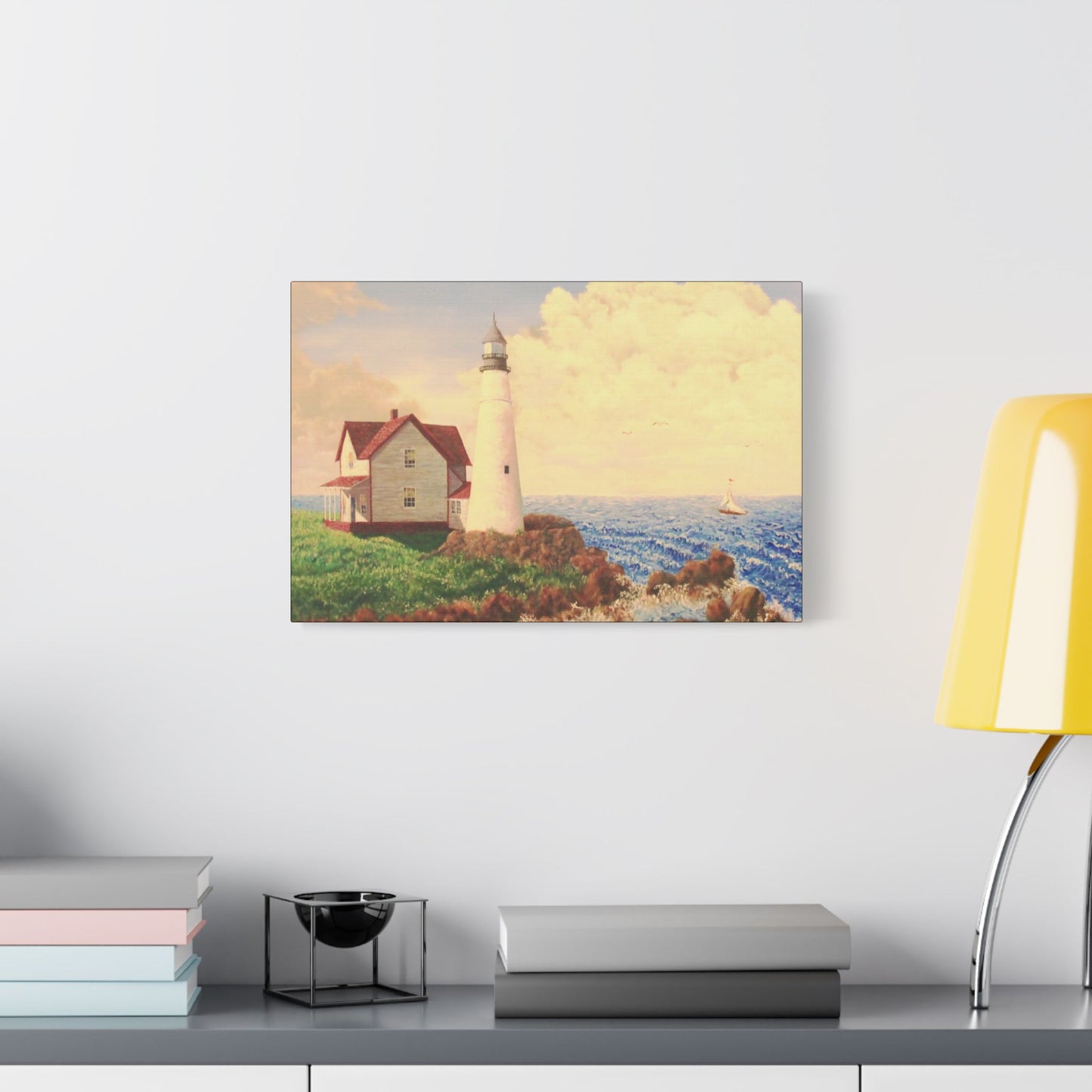 The Lighthouse- Art- Gallery Wrapped- Satin Stretched Canvas Gallery Wraps - No Frame Needed