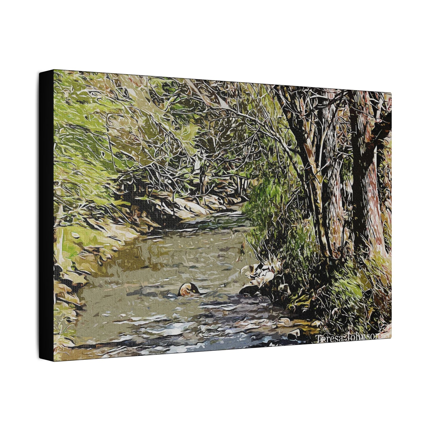 Georgia Creek- Art- Gallery Wrapped- Satin Stretched Canvas Gallery Wraps - No Frame Needed