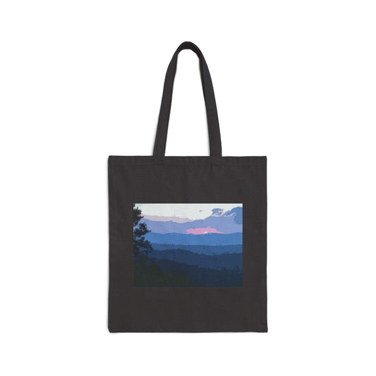 "Sunset in the Mountains" Stylish Cotton Canvas Tote Bag
