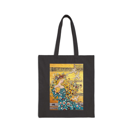 "Melody" Stylish Cotton Canvas Tote Bag, Eco-Friendly Shopping Bag