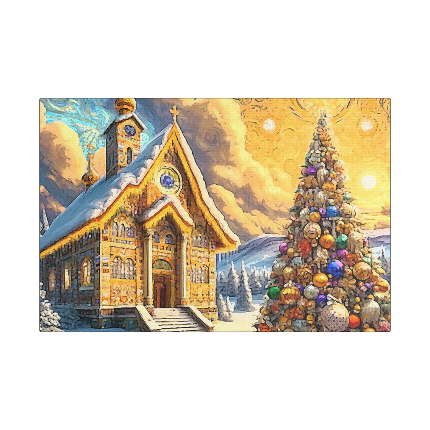 Christmas Magic- Art- Gallery Wrapped- Satin Stretched Canvas Gallery Wraps - No Frame Needed