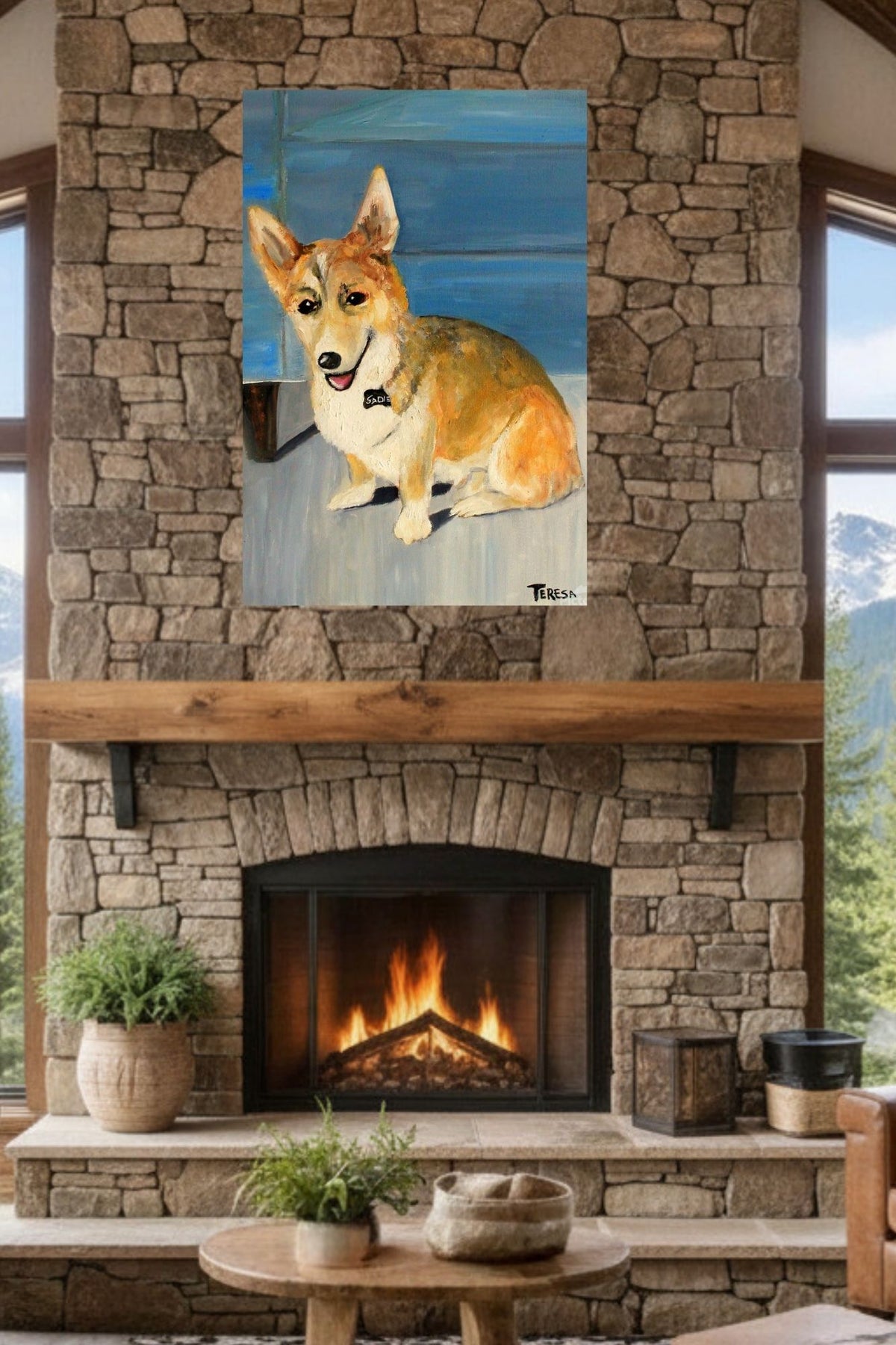 Welsh Corgi Dog | Country Farm Animal Art | Original Painting Print | Giclée Paper • Canvas • Wood • Metal