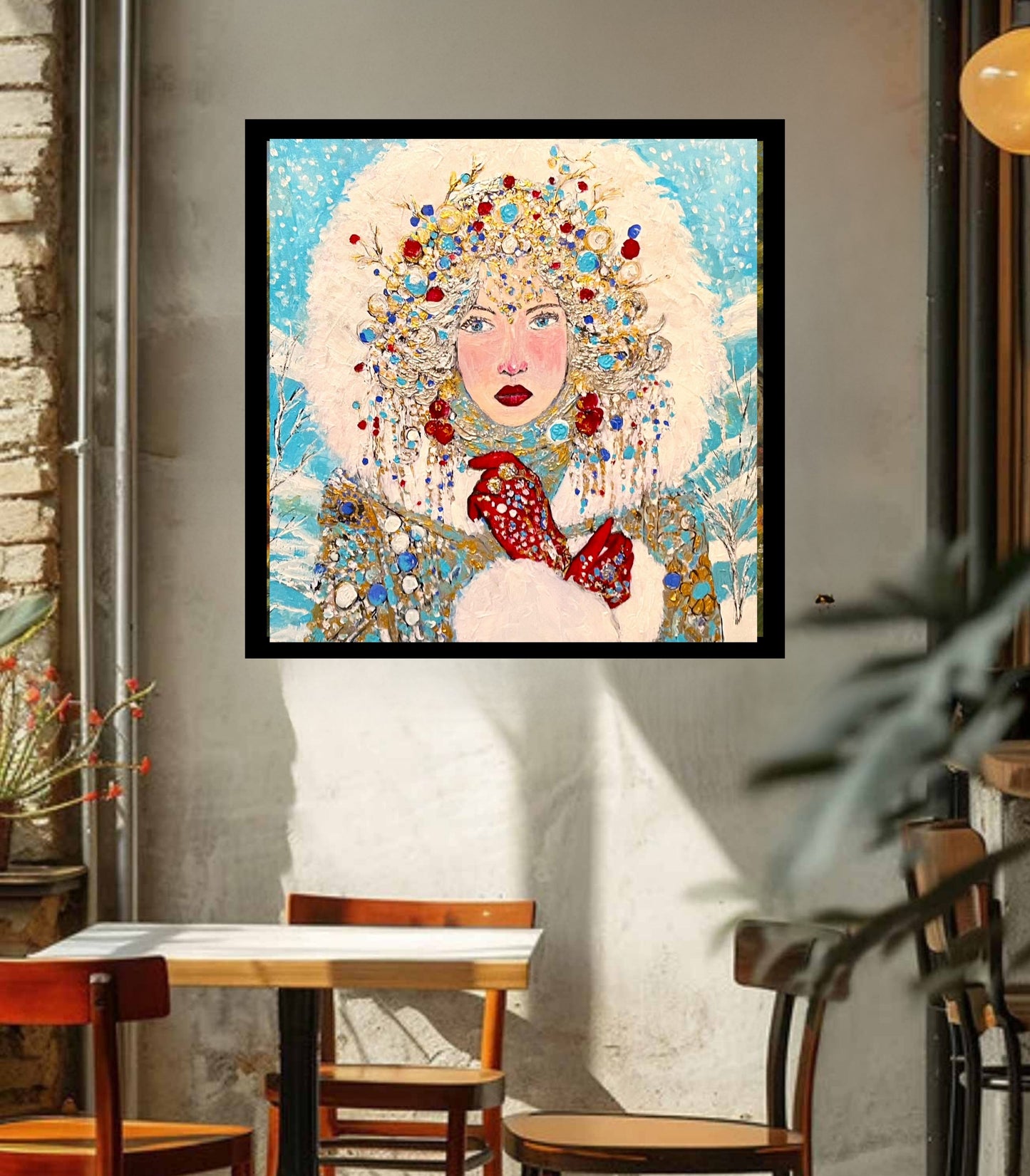The Queen of Winter| Snow Beauty| Jewel Art| Giclee Paper- Wood- Metal- Canvas