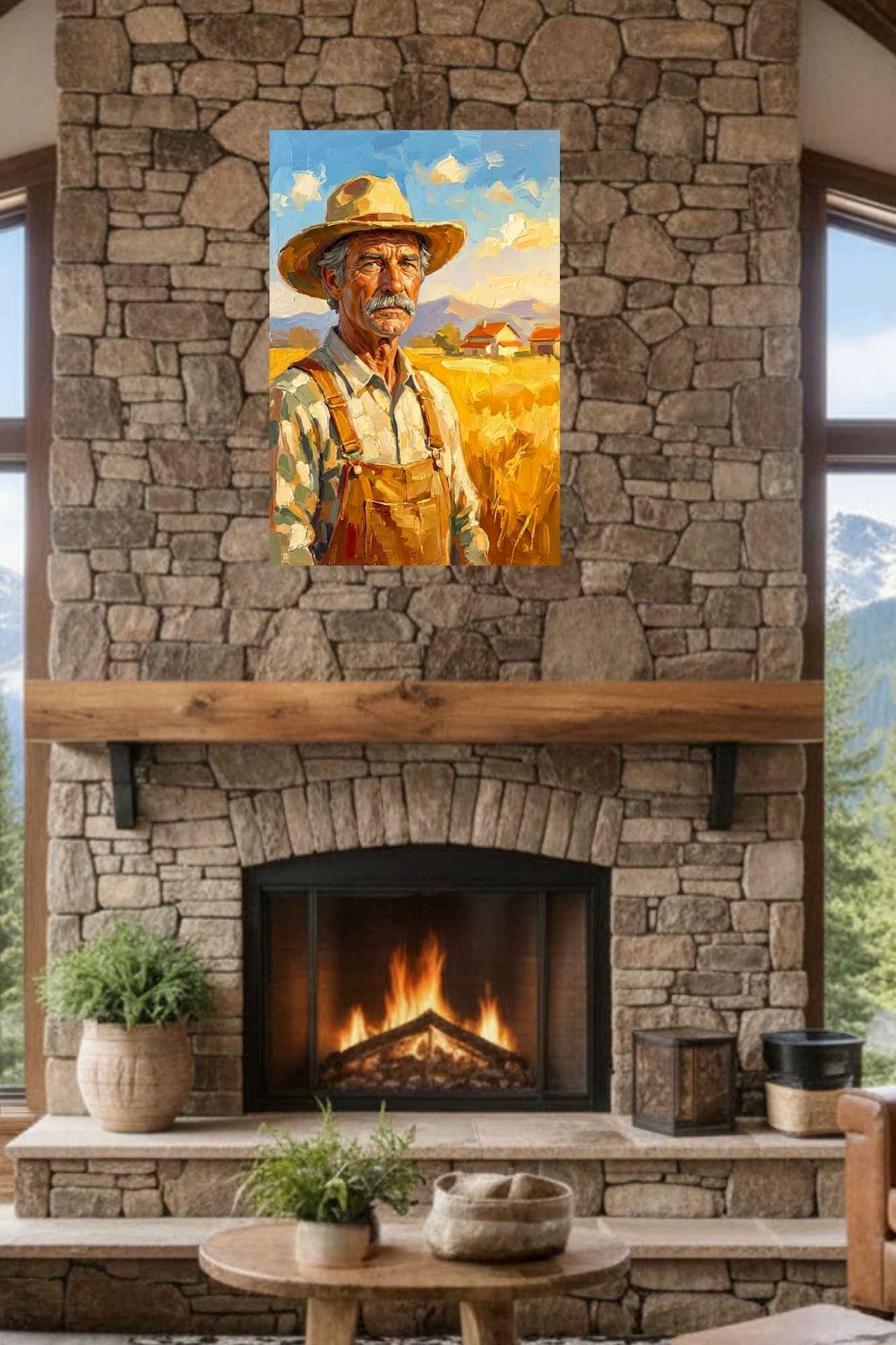 American Farmer| Farm Harvest Art| Giclee Paper- Wood- Metal- Canvas