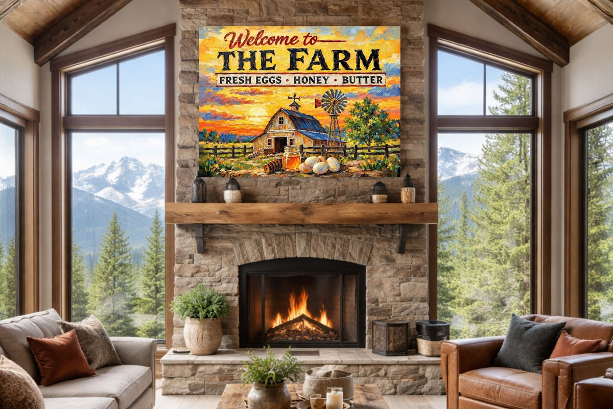 Welcome To the Farm| Modern Farm Art Sign|Prints, Canvas, Wood, or Metal Art