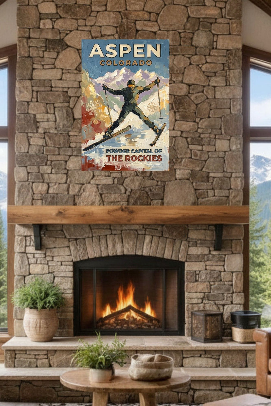 Aspen Colorado Powder Capital Of The Rockies| Snow Print| Giclee on Paper - Wood - Metal - Canvas