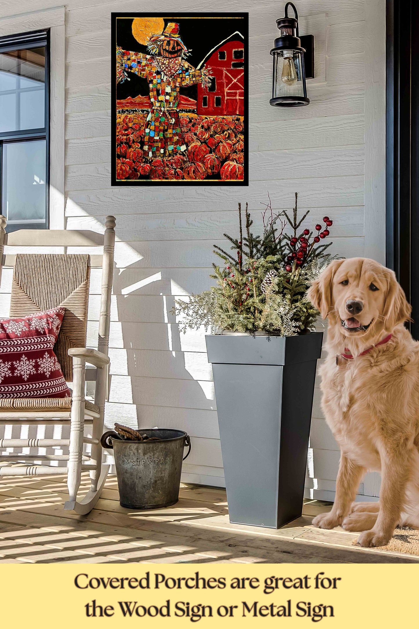 Scary Scarecrow- Farm| Autumn Art| Halloween Pumpkins| Giclee Paper- Wood- Metal- Canvas