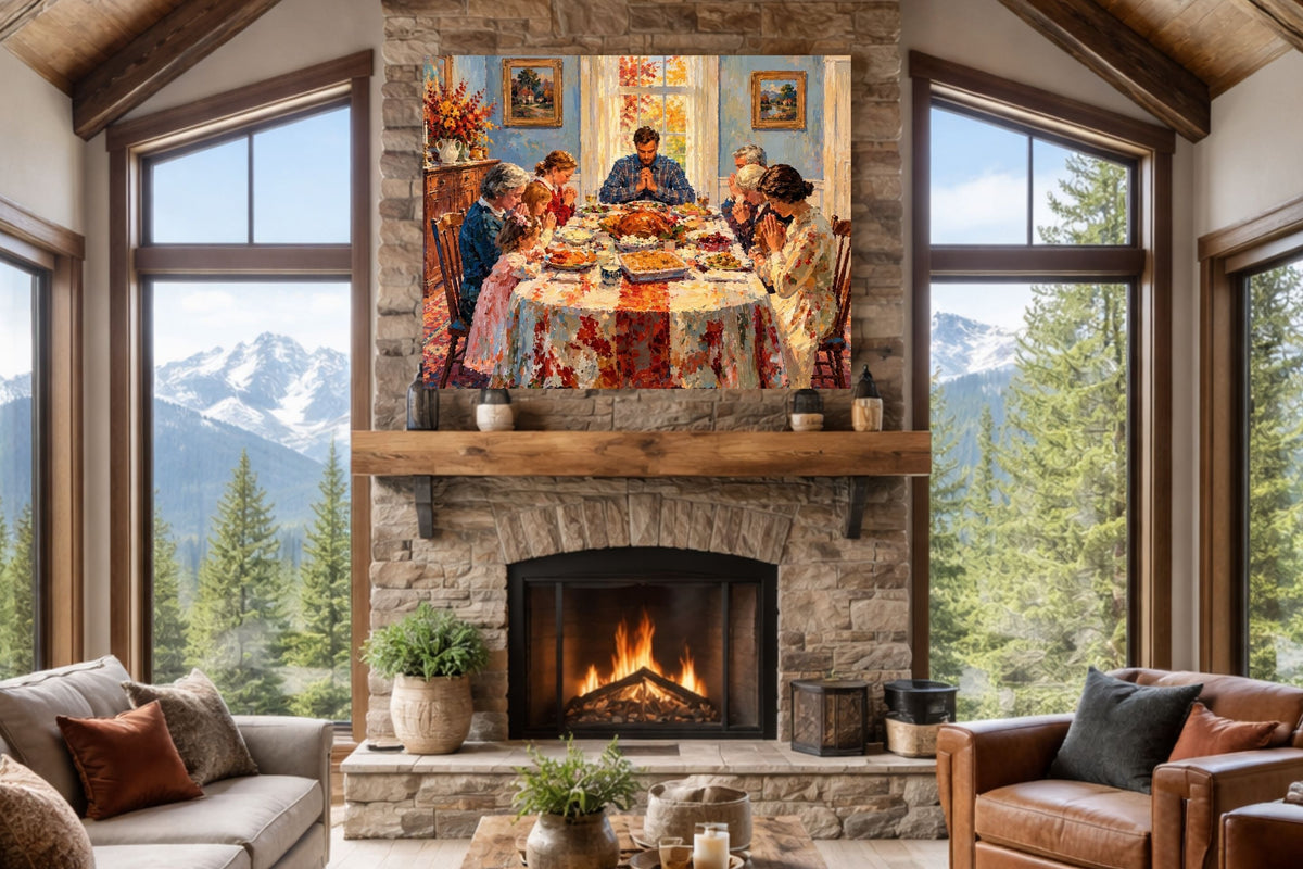 Happy Thanksgiving Give Thanks| Celebrate The Holiday- Giclee Paper- Wood- Metal- Canvas