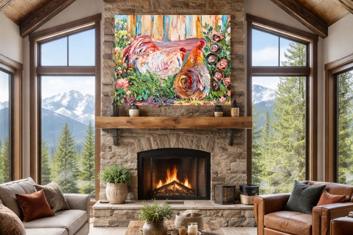 Fancy Feathers and Flowers-Animal-Prints, Canvas, Wood, or Metal Art